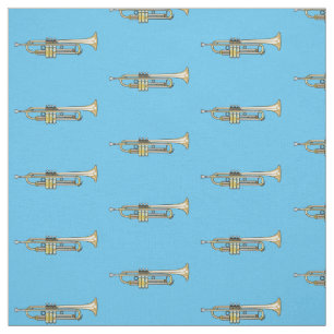 Trumpet tecknad illustration tyg