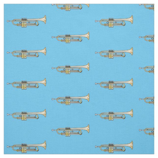 Trumpet tecknad illustration tyg (Provkarta)
