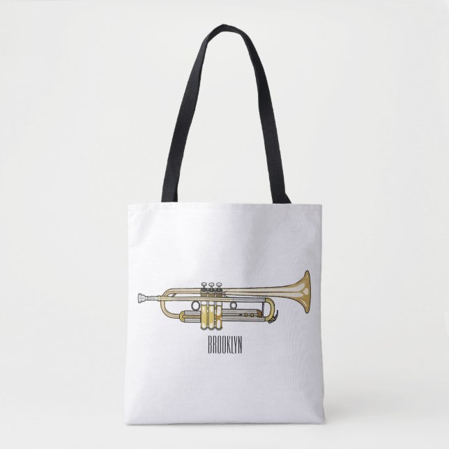 Trumpet tecknad illustration tygkasse (Framsida)