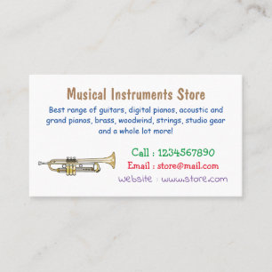 Trumpet tecknad illustration visitkort