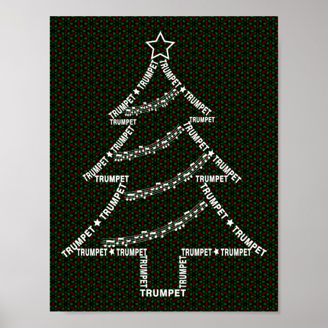 Trumpet Text Julgran Poster (Framsidan)