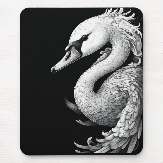 "Trumpet the Swan" Portrait Mouse Pad Musmatta (Framsidan)