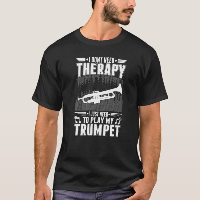 Trumpet Therapy Trumpet Player Trumpeter Premium T Shirt (Framsida)