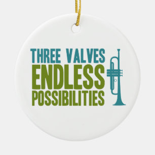 Trumpet Three Valves Oändliga möjligheter Music Julgransprydnad Keramik