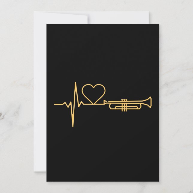 Trumpet - Trumpet Heartslag Gift Inbjudningar (Framsida)