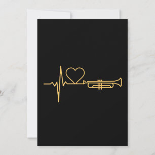Trumpet - Trumpet Heartslag Gift Inbjudningar