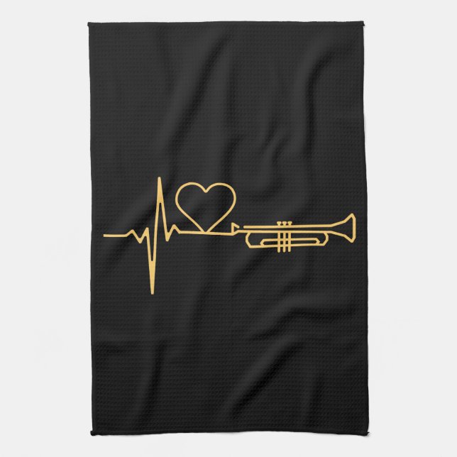 Trumpet - Trumpet Heartslag Gift Kökshandduk (Vertikal)