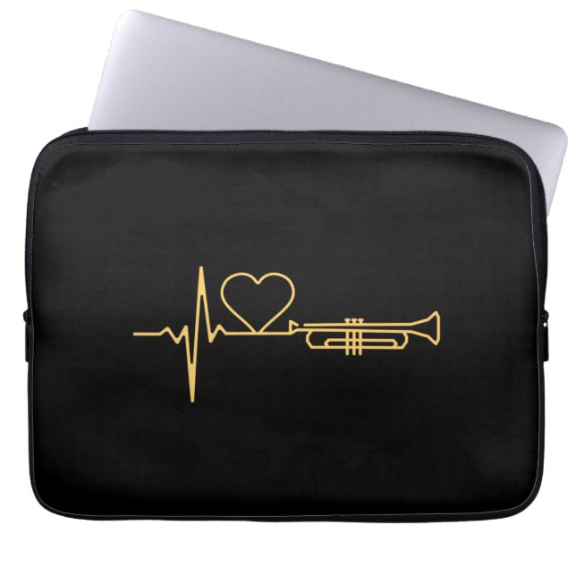 Trumpet - Trumpet Heartslag Gift Laptop Fodral (Framsidan)