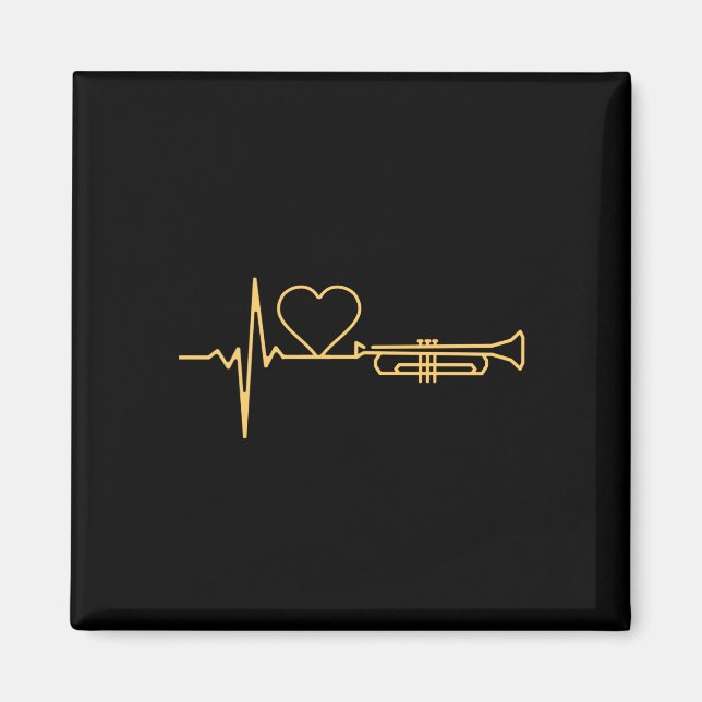 Trumpet - Trumpet Heartslag Gift Magnet (Framsidan)