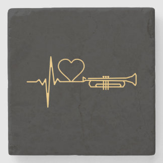 Trumpet - Trumpet Heartslag Gift Stenunderlägg