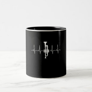 Trumpet - Trumpet Heartslag Gift Två-Tonad Mugg