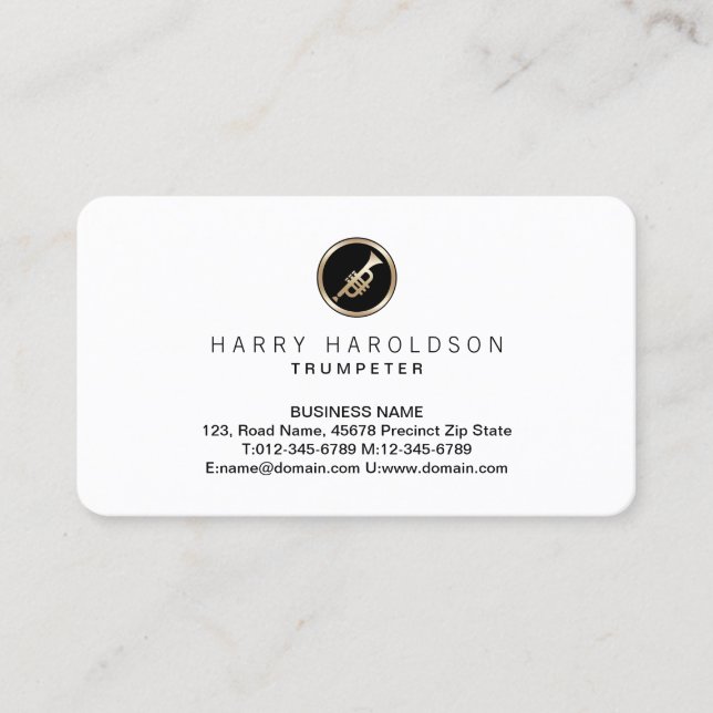 Trumpet Trumpeter Musician Visitkort (Framsida)