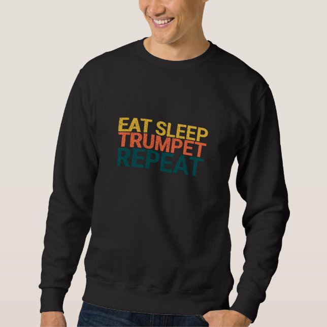 Trumpet Trumpetspelare Lång Ärmad Tröja (Framsida)