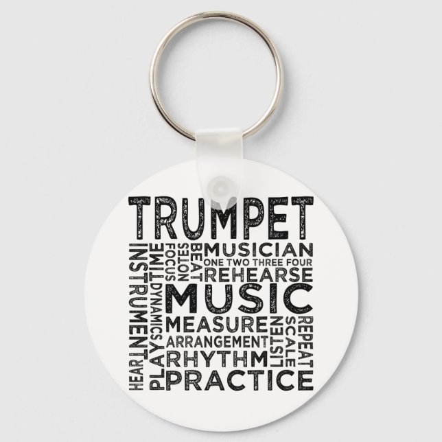 Trumpet Typography Nyckelring (Framsida)