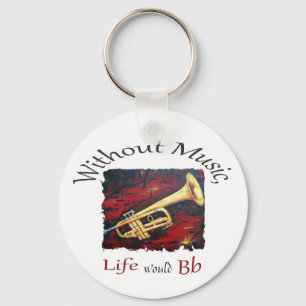 Trumpet-Utan musik skulle liv Bb Nyckelring