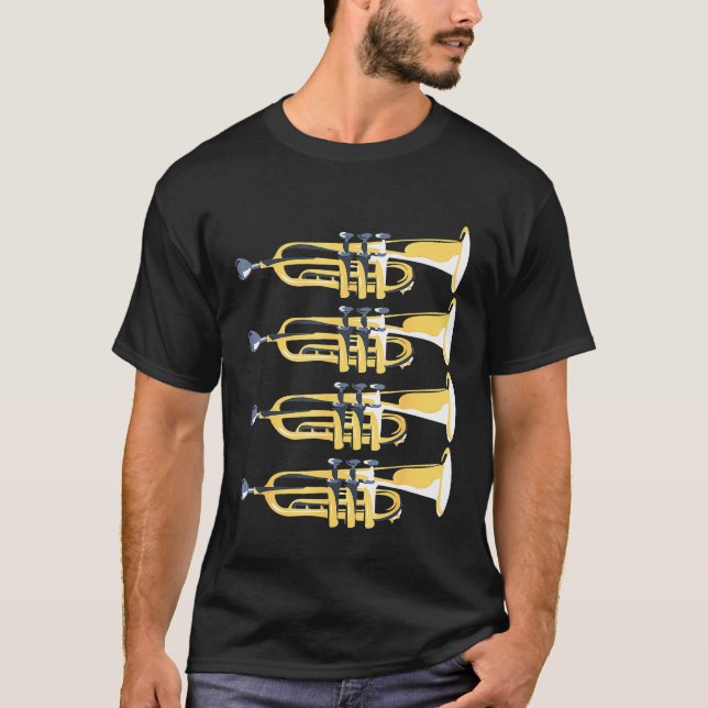 Trumpet - Vintage Trumpet Retro Instrument Trumpet T Shirt (Framsida)