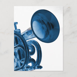 Trumpet vykort med en trumpet förgrund