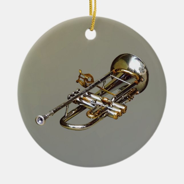 Trumpet With Lyre Julgransprydnad Keramik (Framsidan)