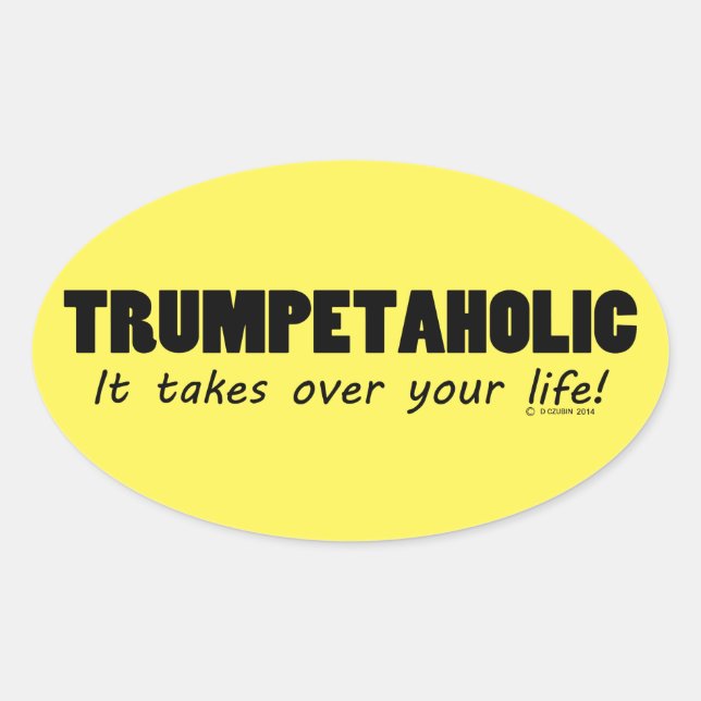 Trumpetahohol Oval Sticker Ovalt Klistermärke (Framsida)