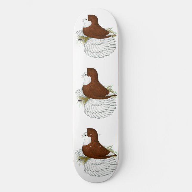 Trumpetduva röd skallig skateboard bräda 21,5 cm (Framsida)