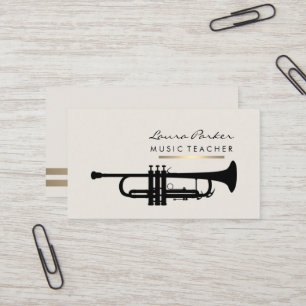 Trumpeten för musikermusiklärare instrumenterar visitkort