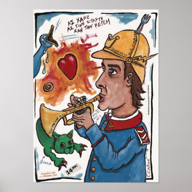 trumpeter - även denna maskin dödor fascister poster (Framsidan)