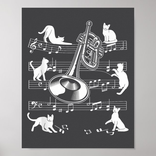 Trumpeter Cats For Cat Loving Trumpet Player  Poster (Framsidan)