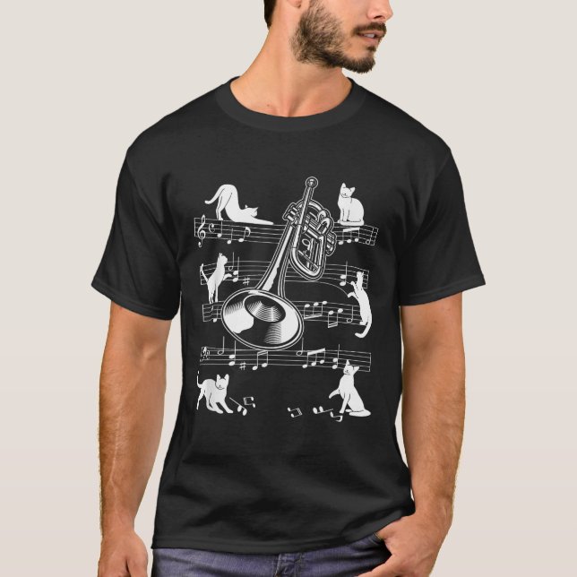 Trumpeter Cats For Cat Loving Trumpet Player  T Shirt (Framsida)