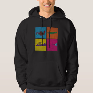 Trumpeter för Vintage av återcirkulationslista Hoodie