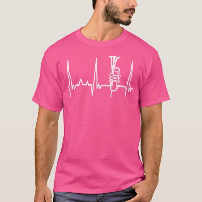 Trumpeter Gift Musical Instrument Heartslag Trumpe T Shirt (Framsida)