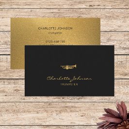 Trumpeter Guld Professionell Musician Elegant Visitkort