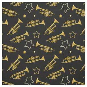 Trumpeter och Stars Mönster Tyg