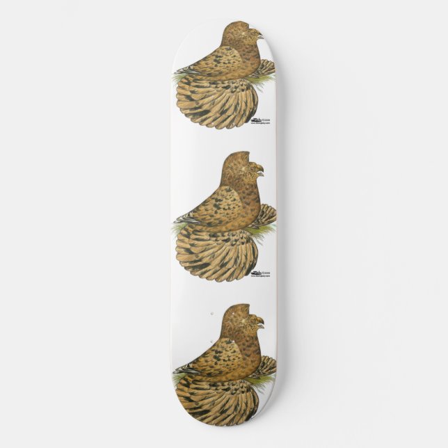Trumpeter Pigeon Almond Old School Skateboard Bräda 21,6 Cm (Framsida)