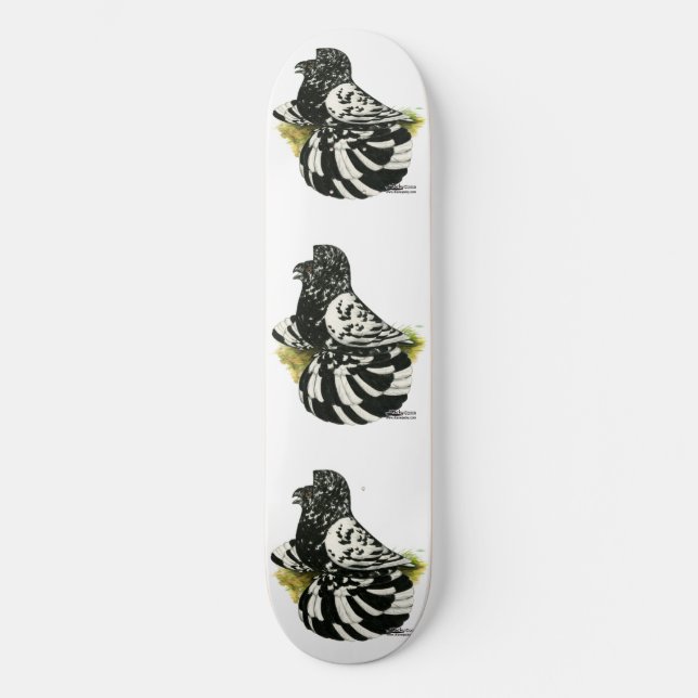 Trumpeter Pigeon Mörk Stänk Skateboard Bräda 20,5 Cm (Framsida)