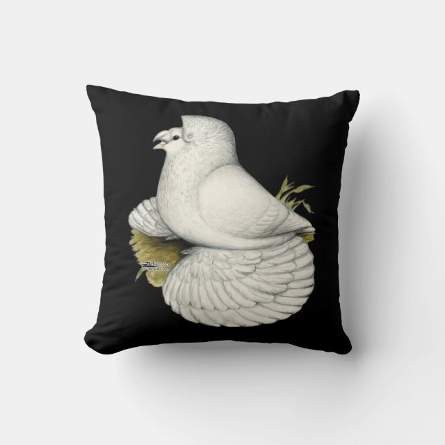 Trumpeter Pigeon White Kudde (Framsida)