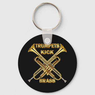 Trumpeter sparkar mässing nyckelring