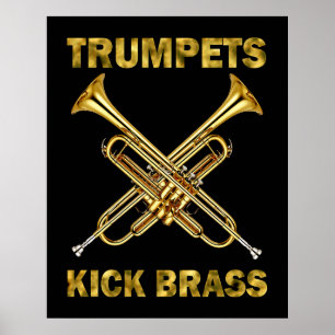 Trumpeter sparkar mässingsaffischen poster