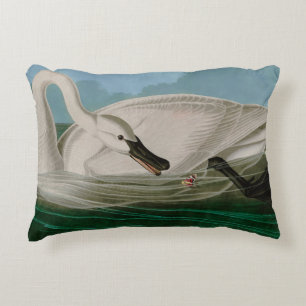 Trumpeter Svan Birds of America Audubon Print Prydnadskudde