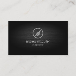 Trumpeter Trumpet Icon Brushed Metall Music Visitkort