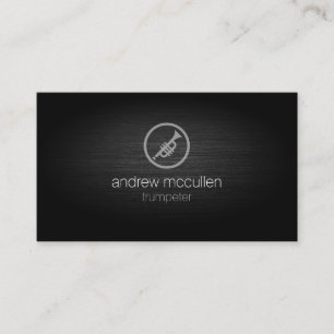 Trumpeter Trumpet Icon Brushed Metall Music Visitkort