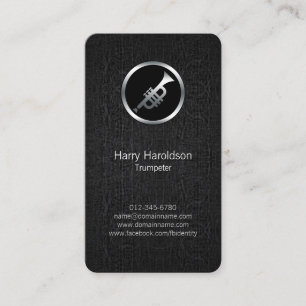 Trumpeter Trumpet Icon Grunge BusinessCard Visitkort
