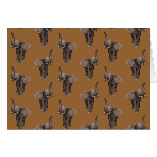 Trumpeting Elephant Hälsningskort (Framsidan Horizontal)