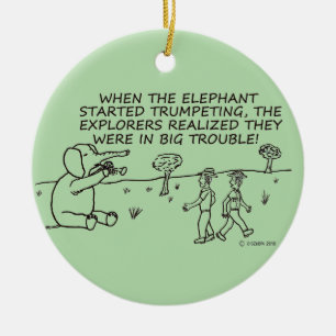 Trumpeting Elephant Julgransprydnad Keramik