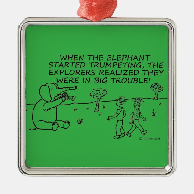 Trumpeting Elephant Julgransprydnad Metall (Framsidan)