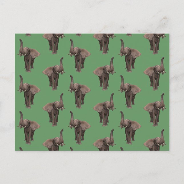 Trumpeting Elephant Vykort (Framsida)