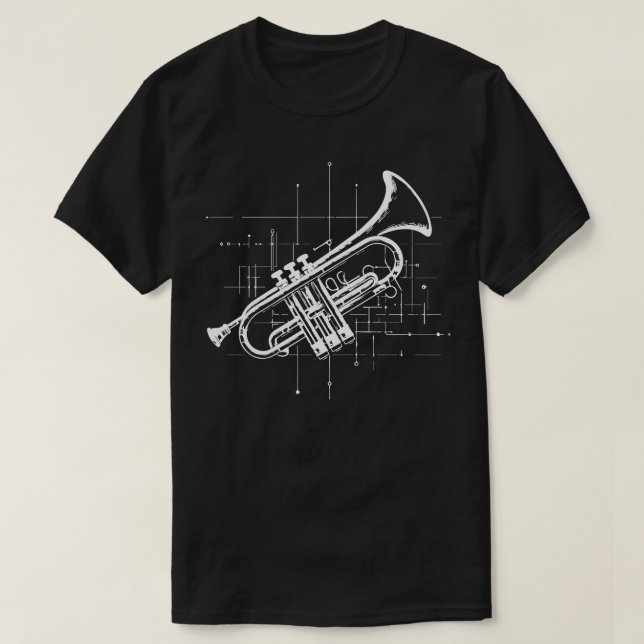 trumpetinstrumentdesign t shirt (Design framsida)