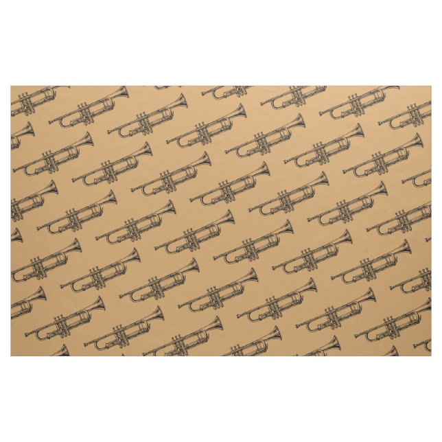 Trumpetinstrumenterar mässingsmusikalen tyg (Fat Quarter)