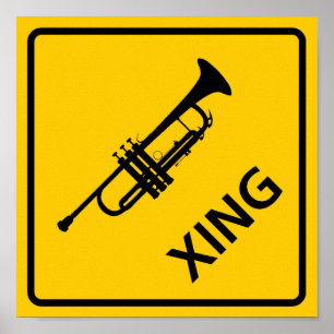Trumpetkorsningen huvudväg undertecknar poster
