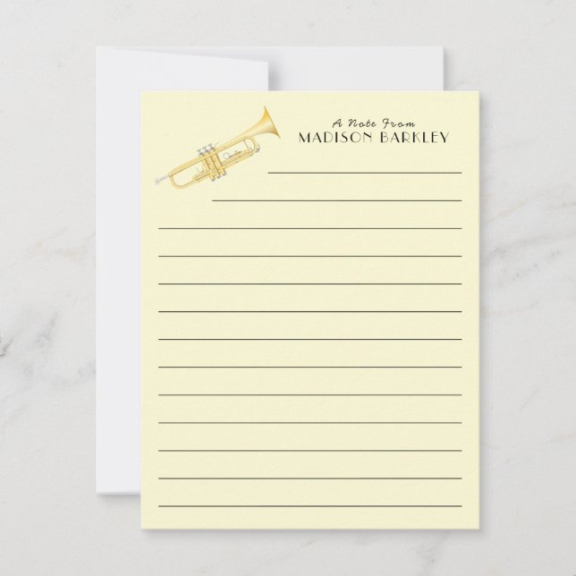 Trumpetmusiker Bandlärare Tackkort Tack Kort (Framsida)