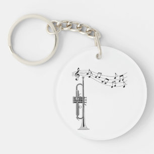 Trumpetmusiker med Musik noter